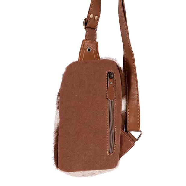 Myra Bag Robnette Ranch Fanny Pack Sling Carmel and White