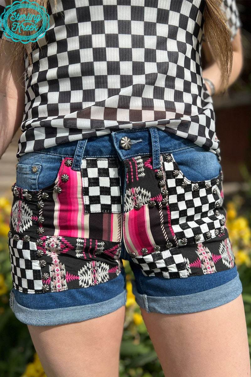 Patched Up Shorts by Sterling Kreek Checked - Graced By The South
