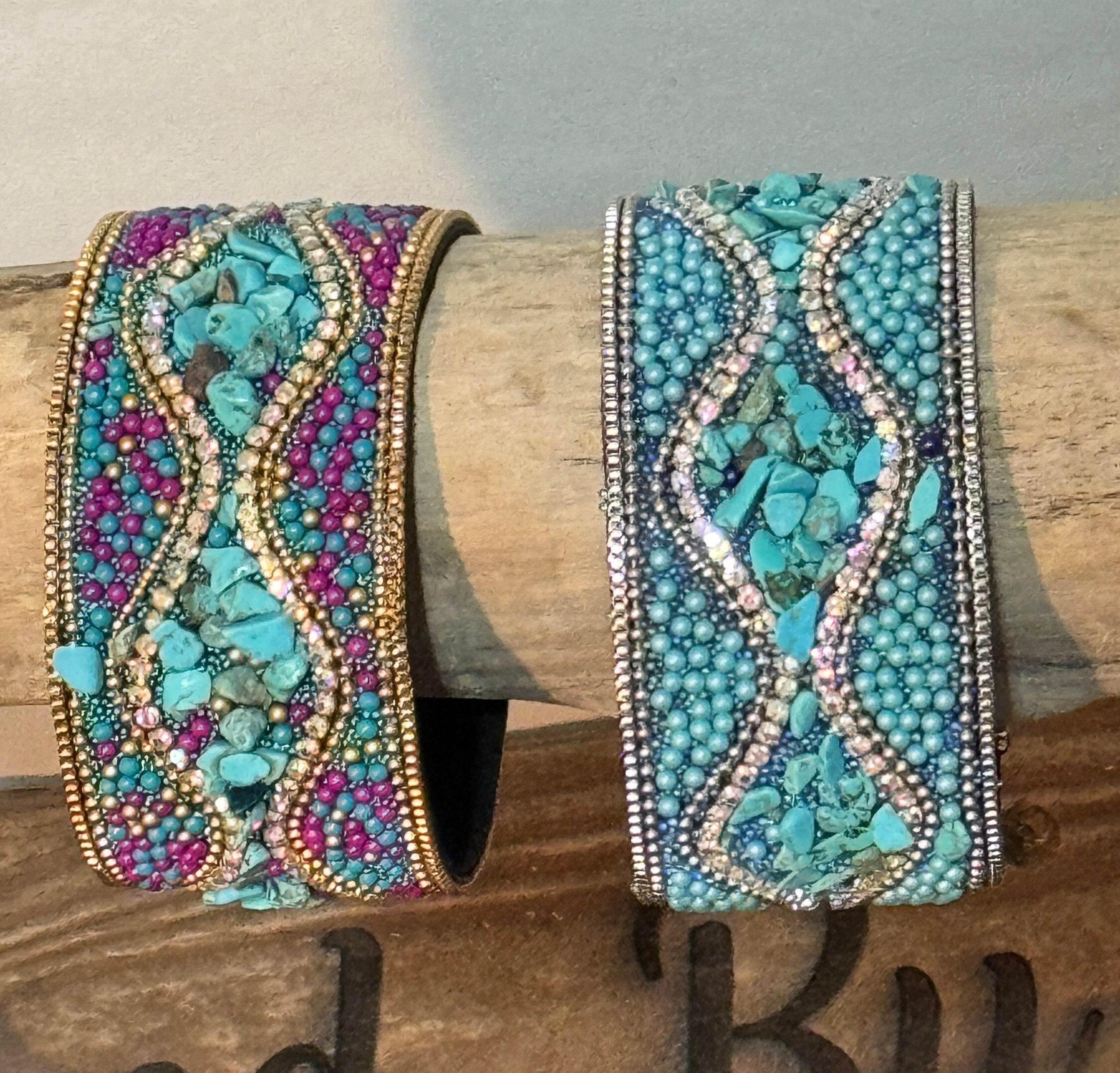 Beaded Cuff Bracelet with Magnetic Clasp - Graced By The South