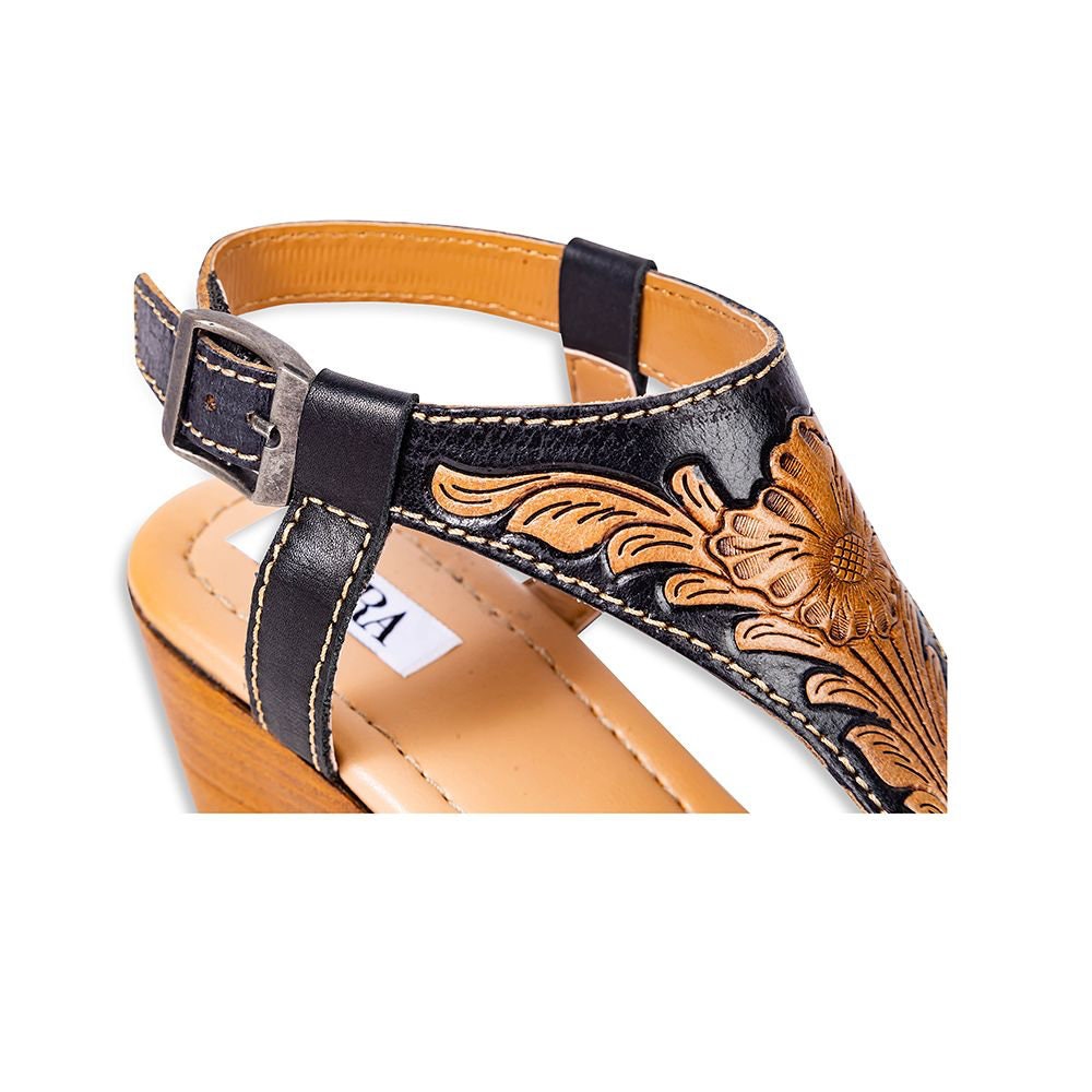 TALITHA High Front Hand tooled heels by Myra Bag
