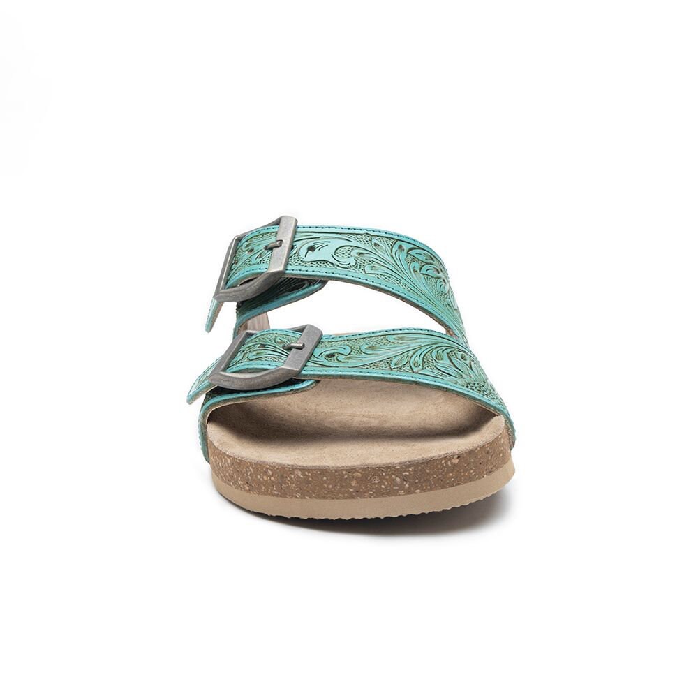Verdent Ranges Hand Tooled Sandal slip on by Myra Bags