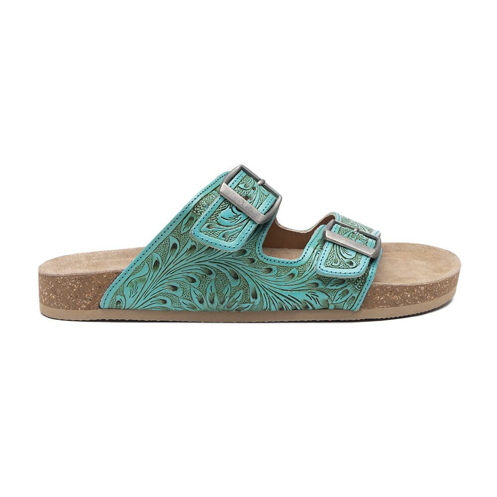 Verdent Ranges Hand Tooled Sandal slip on by Myra Bags