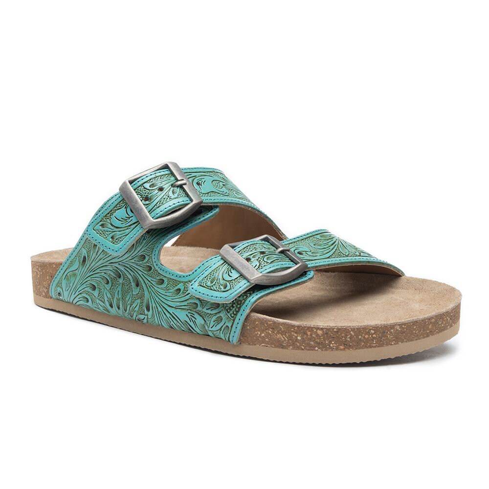 Verdent Ranges Hand Tooled Sandal slip on by Myra Bags