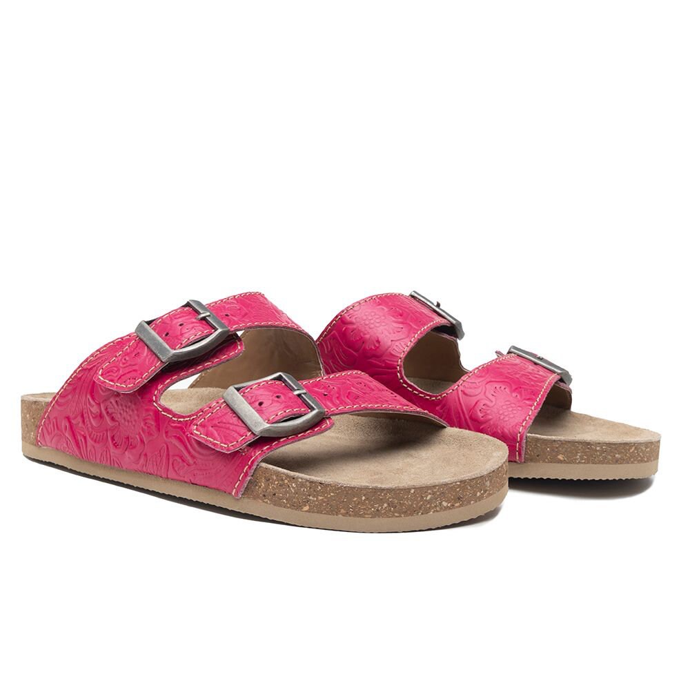 Vibrant Heart Hand Tooled Sandal slip on by Myra Bags