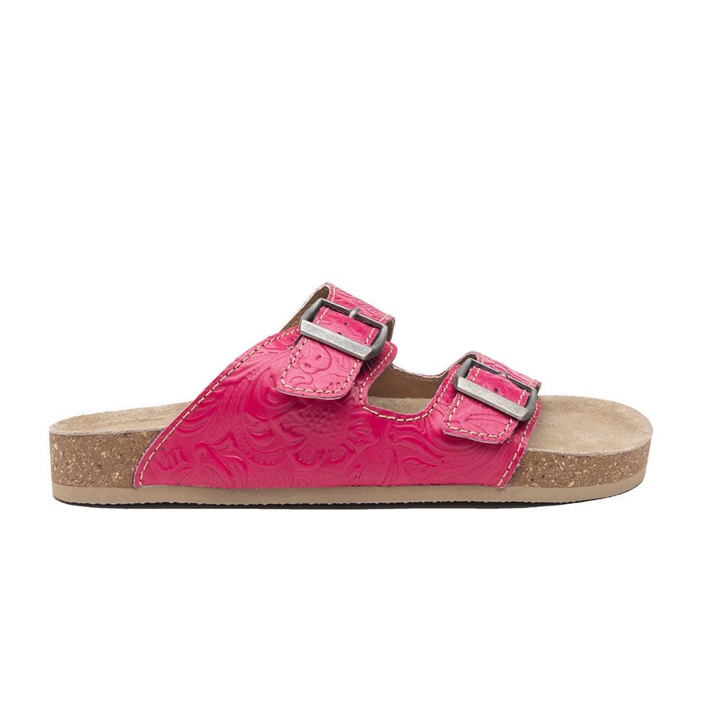 Vibrant Heart Hand Tooled Sandal slip on by Myra Bags